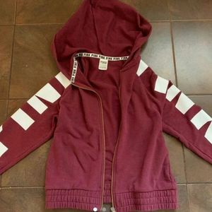 PINK maroon zip up hoodie